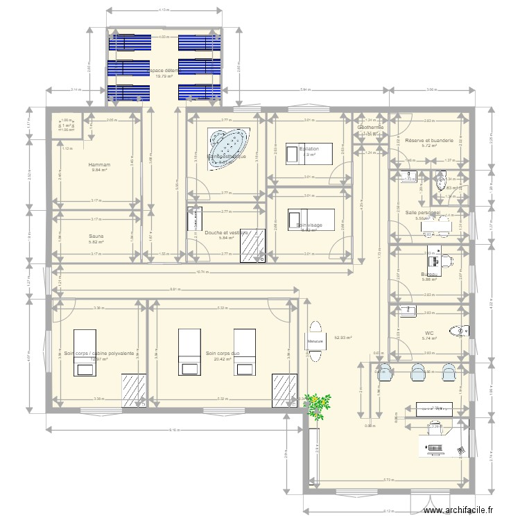 Institut SPA O SPA. Plan de 0 pièce et 0 m2