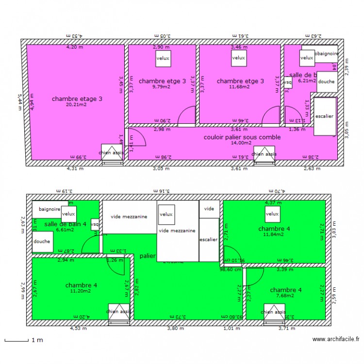 etage etable à vache. Plan de 0 pièce et 0 m2