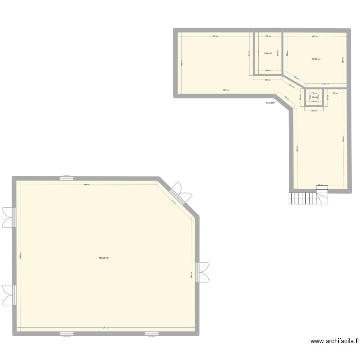 salle gite. Plan de 5 pièces et 209 m2