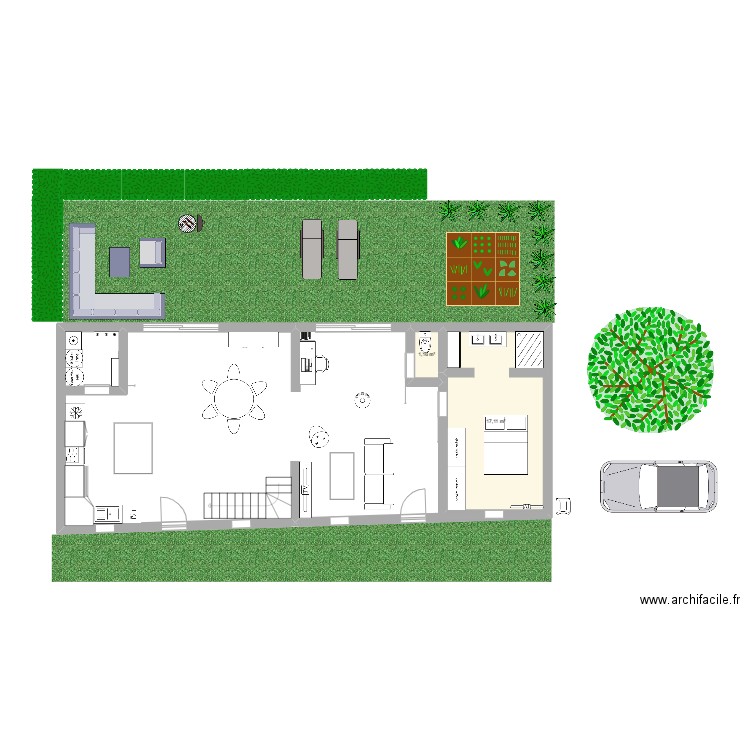  bas . Plan de 2 pièces et 18 m2