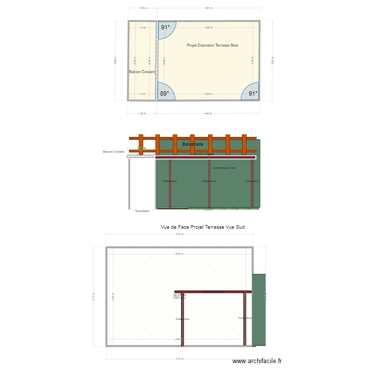 Plan 2. D Projet Terrasse. Plan de 0 pièce et 0 m2