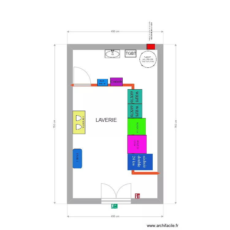 local 7 x 4 m bis. Plan de 