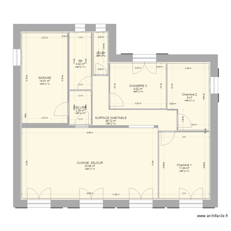 PLAN MAISON 3. Plan de 0 pièce et 0 m2