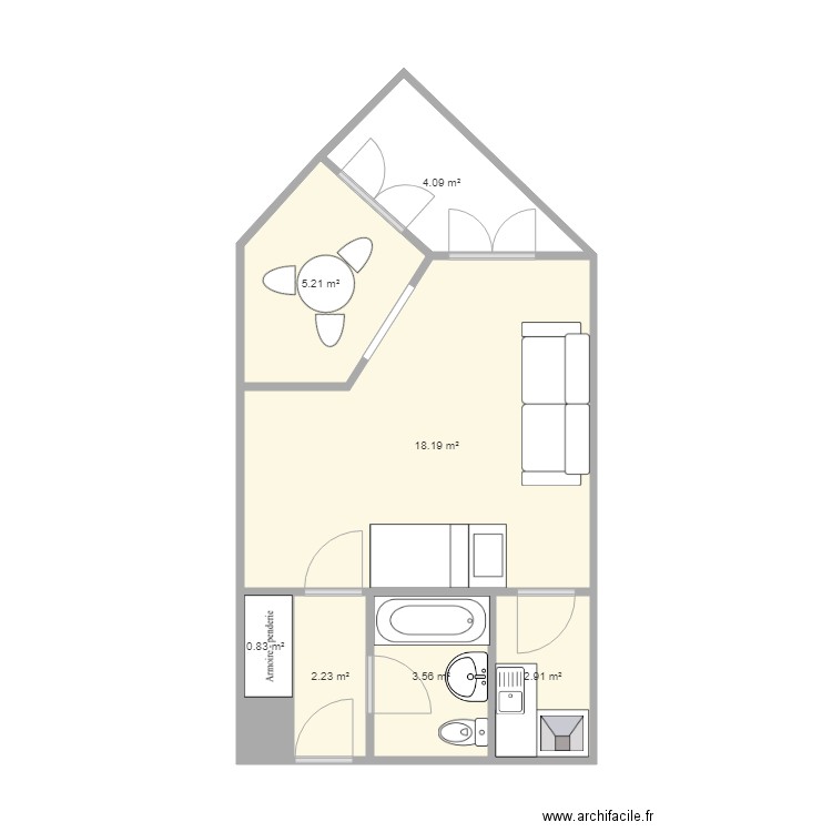 F1 L RA . Plan de 0 pièce et 0 m2