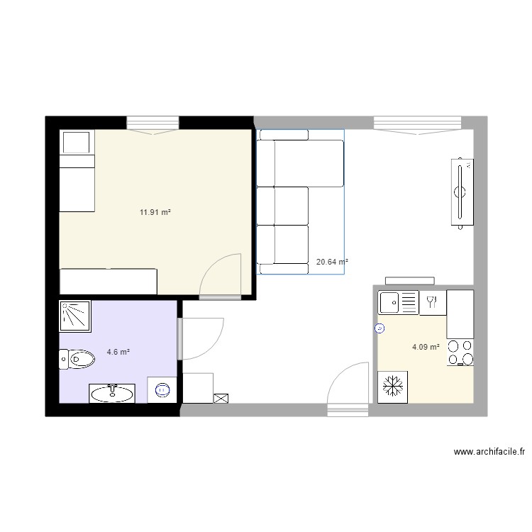 plan appartement. Plan de 0 pièce et 0 m2