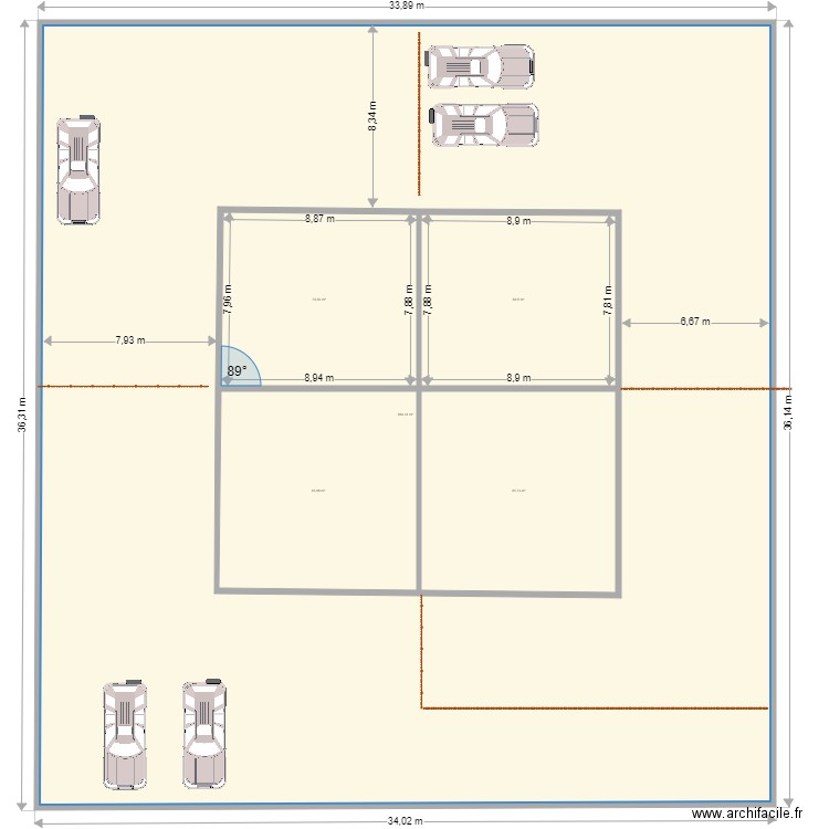 Carré 1. Plan de 5 pièces et 1499 m2