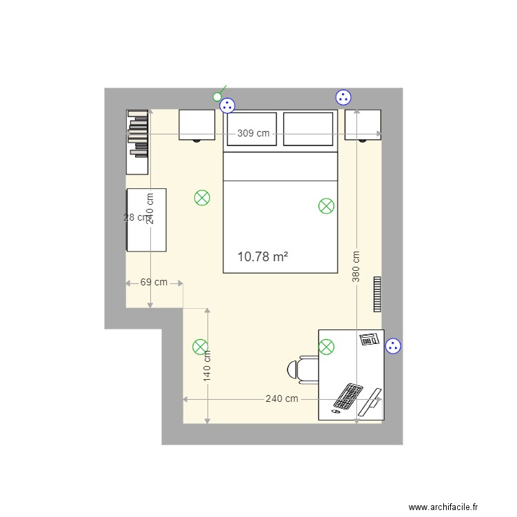 chambre apt 2. Plan de 0 pièce et 0 m2