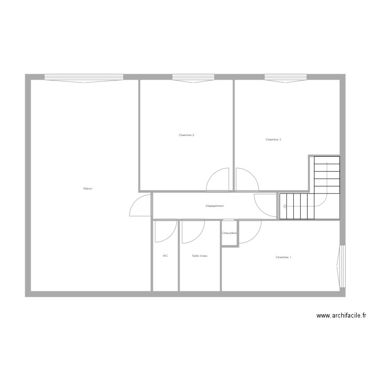 Choudar Niv 2 appartement. Plan de 9 pièces et 80 m2