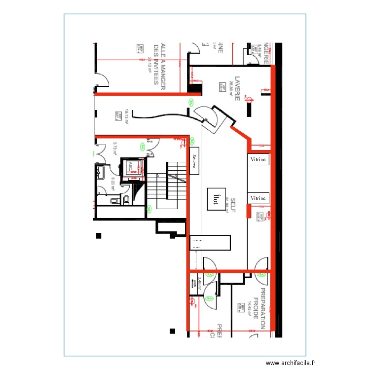 Projet Distribution cuisine. Plan de 0 pièce et 0 m2