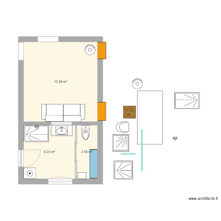 Grrr RdC 2023 - 01. Plan de 3 pièces et 22 m2
