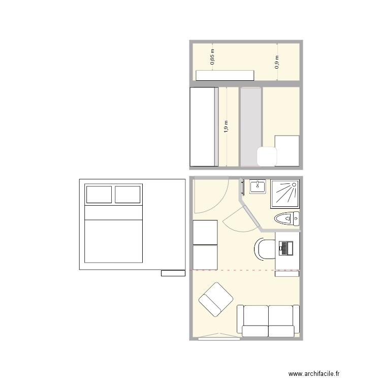 chambres 2 et 3 étage 1 mezza. Plan de 0 pièce et 0 m2