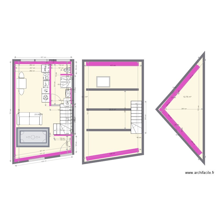 SHERRER. Plan de 11 pièces et 145 m2