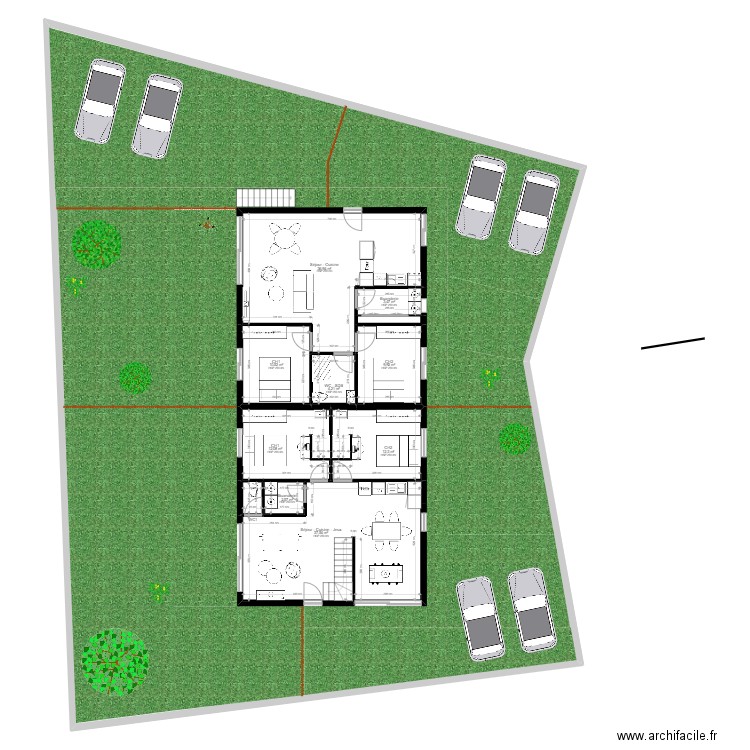 Plan Terrains Lamy Colocation BANQUE. Plan de 28 pièces et 846 m2