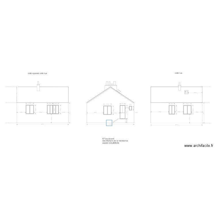 plan des façades avant travaux. Plan de 0 pièce et 0 m2