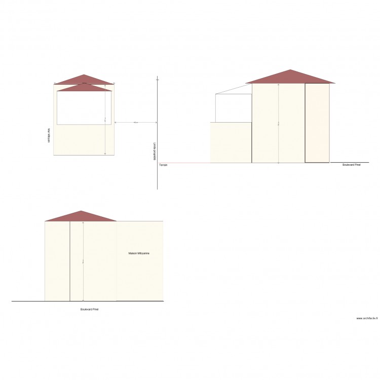 Plan de coupe Etat de lieux . Plan de 0 pièce et 0 m2