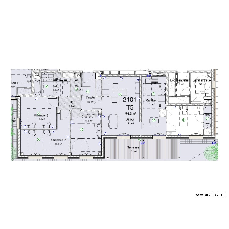 Implantation T5. Plan de 0 pièce et 0 m2