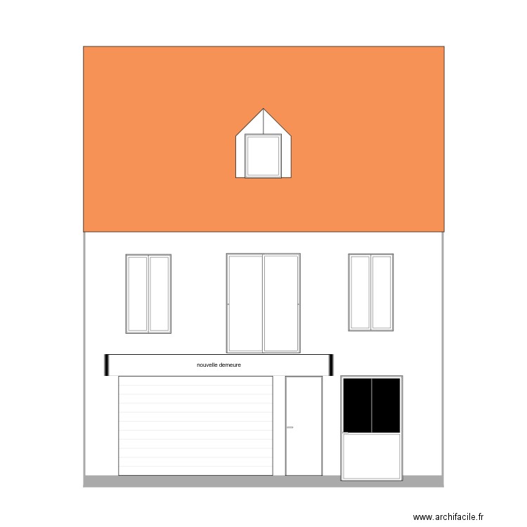 plan facade maison . Plan de 0 pièce et 0 m2