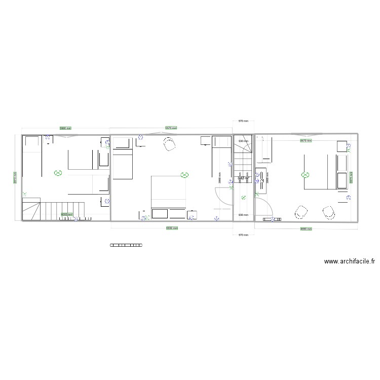 gite étage. Plan de 1 pièce et 4 m2