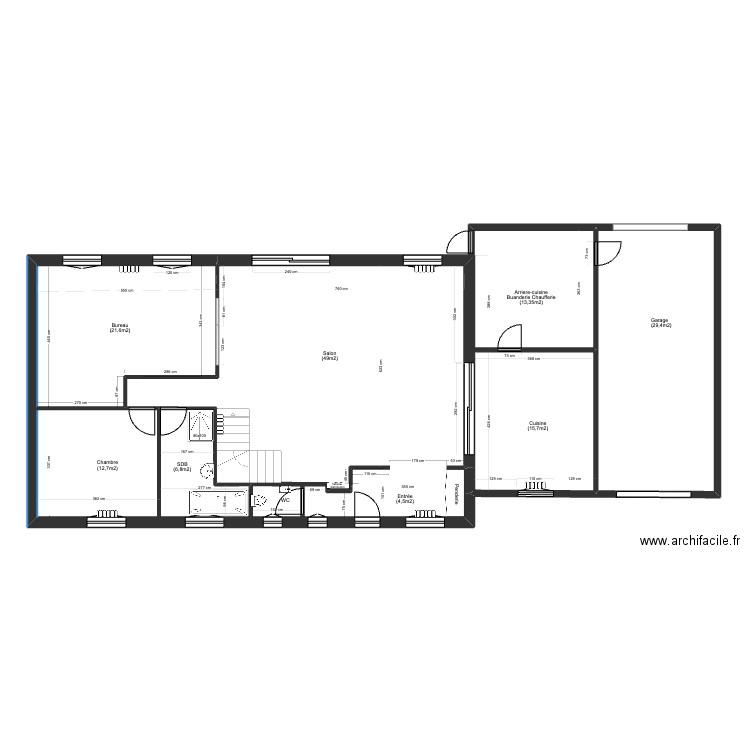 12RDCAprés. Plan de 2 pièces et 131 m2