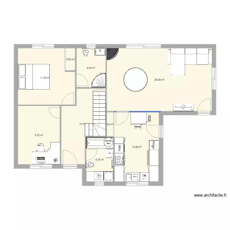 80M2 ETAGE. Plan de 