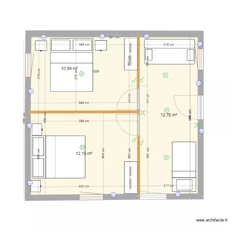 petite maison P-60 ELECTRICITE. Plan de 