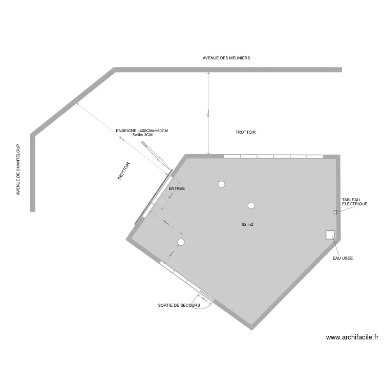 LOCAL CHANTELOUP enseigne. Plan de 