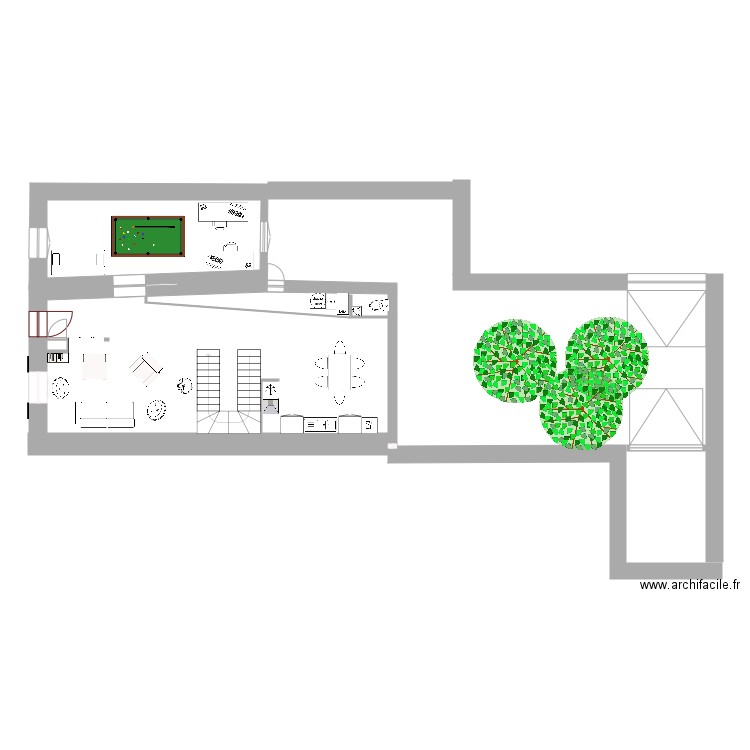 GRUI RDC Version bureau chambre d appoint. Plan de 0 pièce et 0 m2