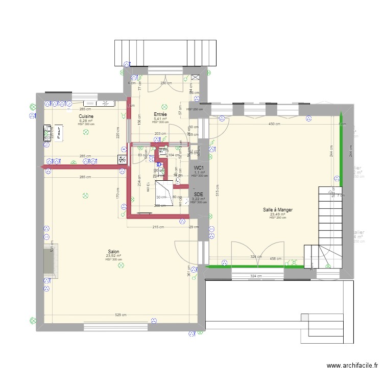 Olivet Projet 3 - Plomberie + Electricité. Plan de 16 pièces et 143 m2