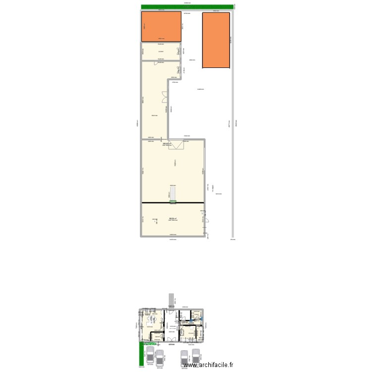 R -1 AMH . Plan de 8 pièces et 484 m2