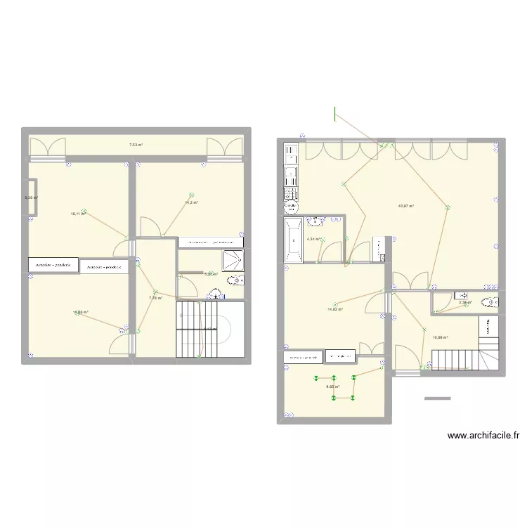 maison pessac meuble final. Plan de 