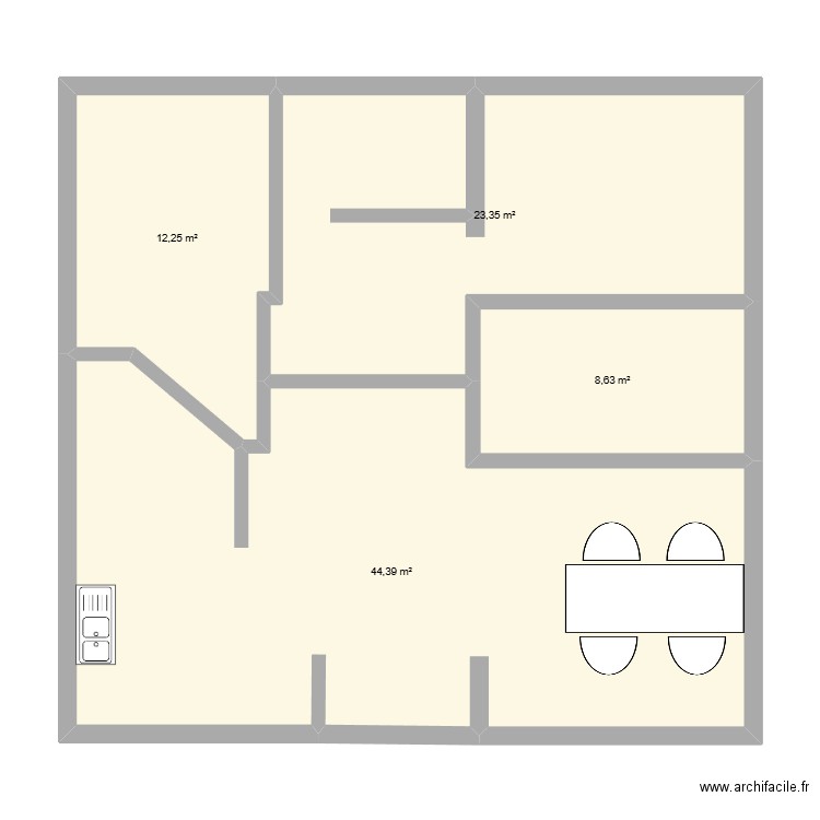 labo pulversheim. Plan de 4 pièces et 89 m2