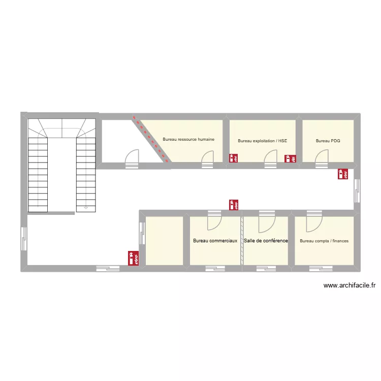 plan evacuation. Plan de 7  et 31 m²