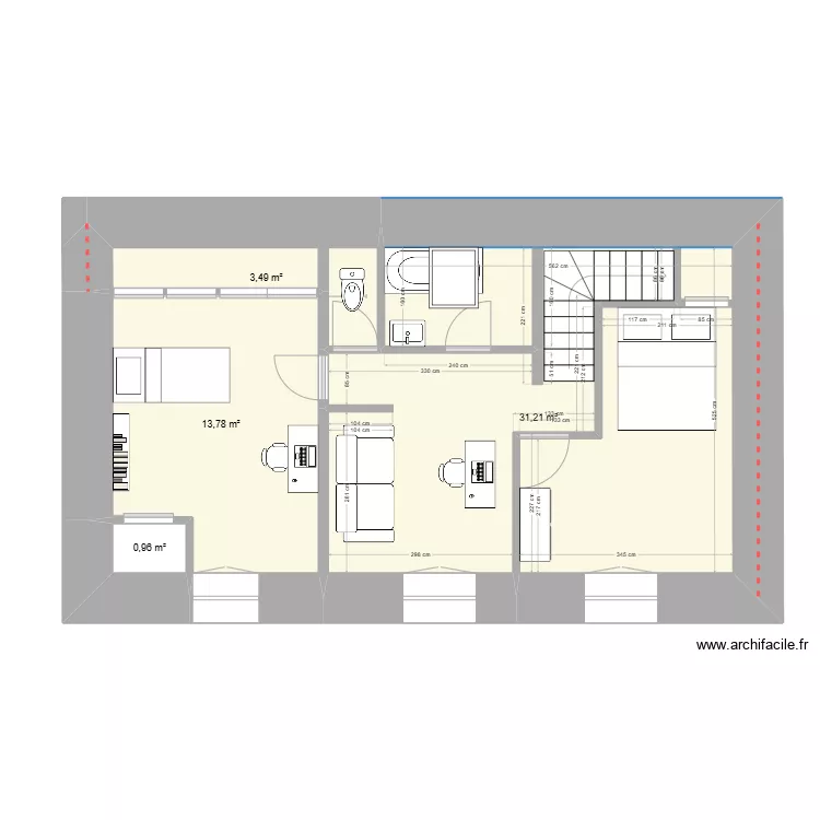 71 LE MENTEC etage. Plan de 