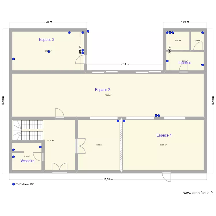 Fresnes. Plan de 9  et 191 m²