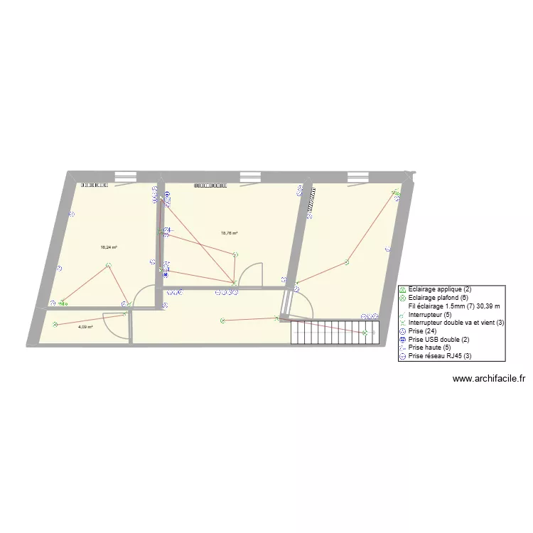Plan &eacute;tage Vitry. Plan de 4  et 69 m²