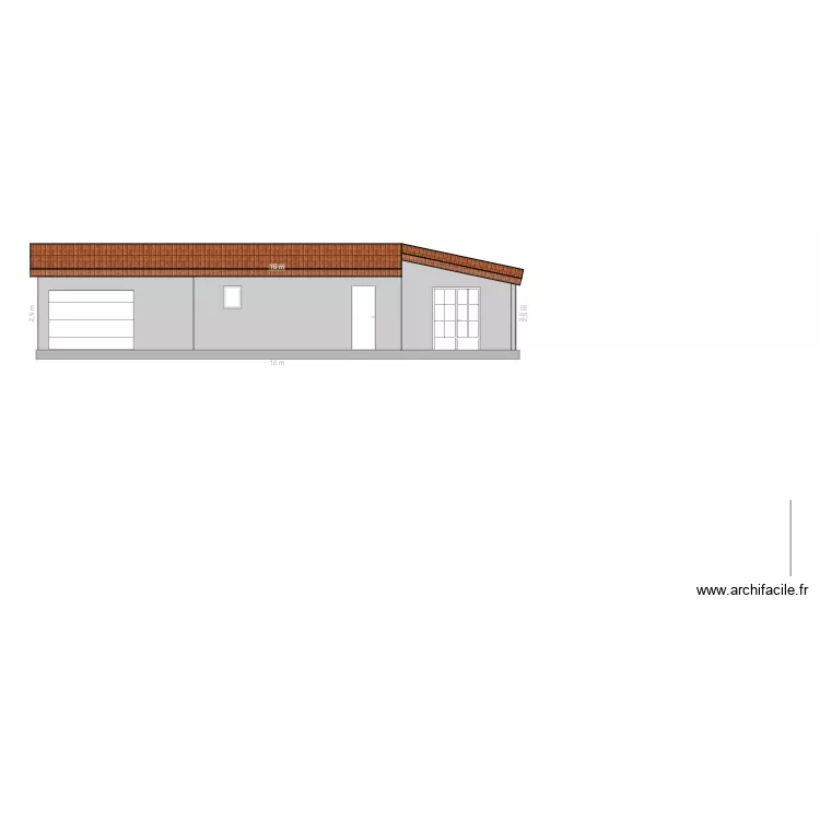 Face entree principale. Plan de 