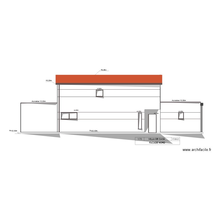 FACADE NORD AAA. Plan de 0 pièce et 0 m2