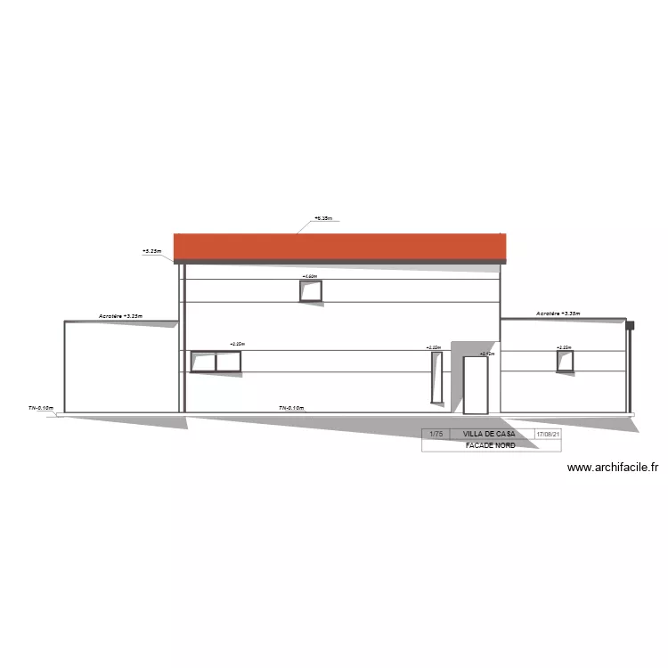 FACADE NORD AAA. Plan de FACADE NORD AAA. Plan de