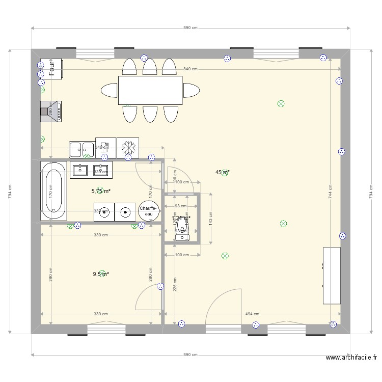 2022 09 16 Plan RDC. Plan de 4 pièces et 61 m2