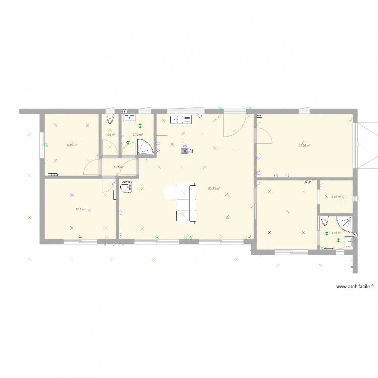 schéma elec de masse eclairage. Plan de 0 pièce et 0 m2