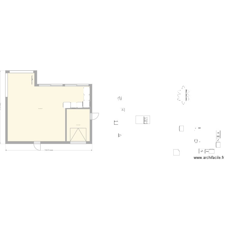 Garage droitel 13x11. Plan de 0 pièce et 0 m2