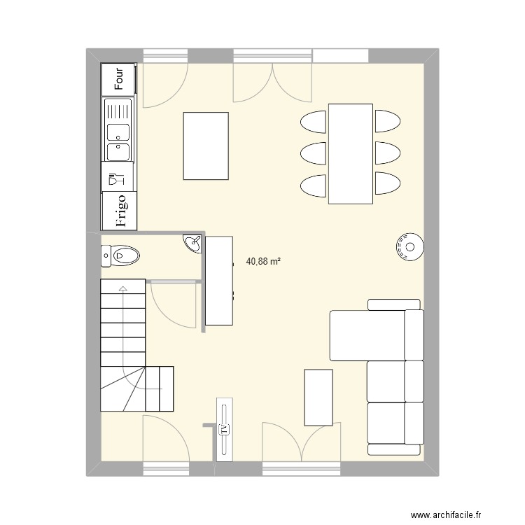 plan maison. Plan de 1 pièce et 41 m2