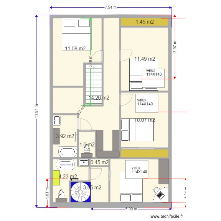 projet 4 juin2016 velux. Plan de 0 pièce et 0 m2