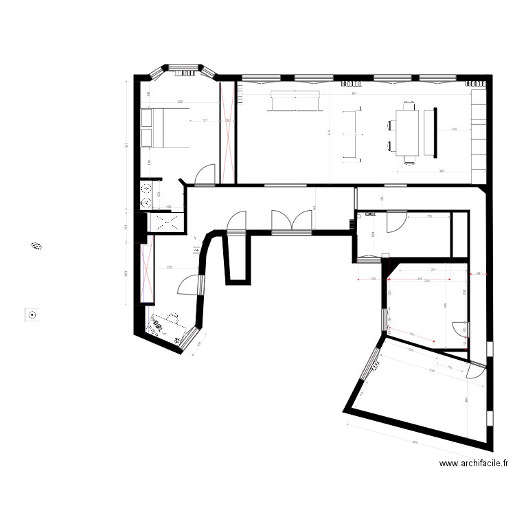 lauriston cuisine 2 bureau. Plan de 0 pièce et 0 m2