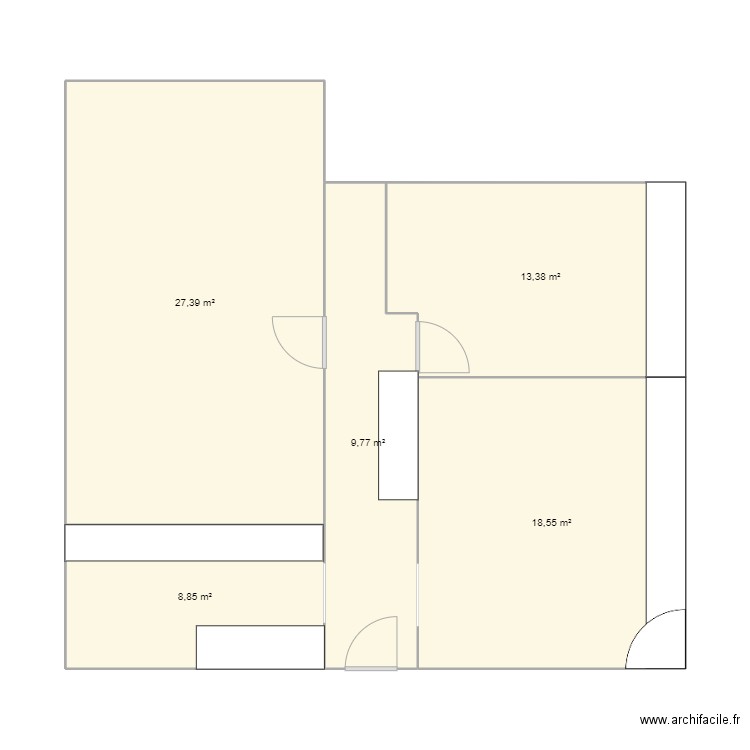 thionv. Plan de 5 pièces et 78 m2