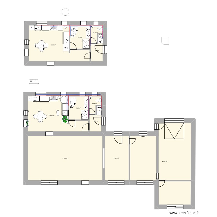 cuisine. Plan de 11 pièces et 206 m2