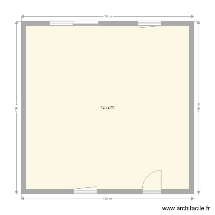 Etage 90 m2 RDC. Plan de 