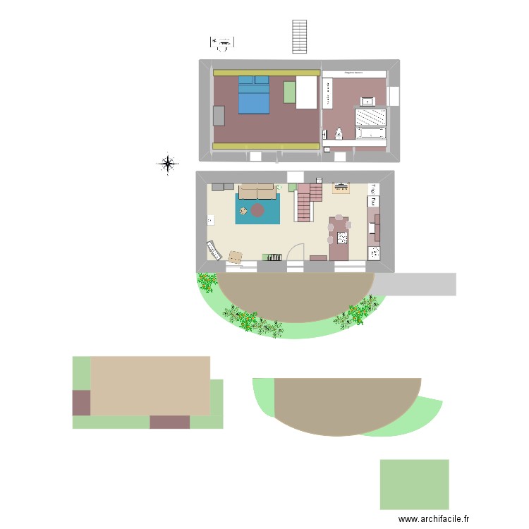 Ploerdut 5 B. Plan de 7 pièces et 70 m2