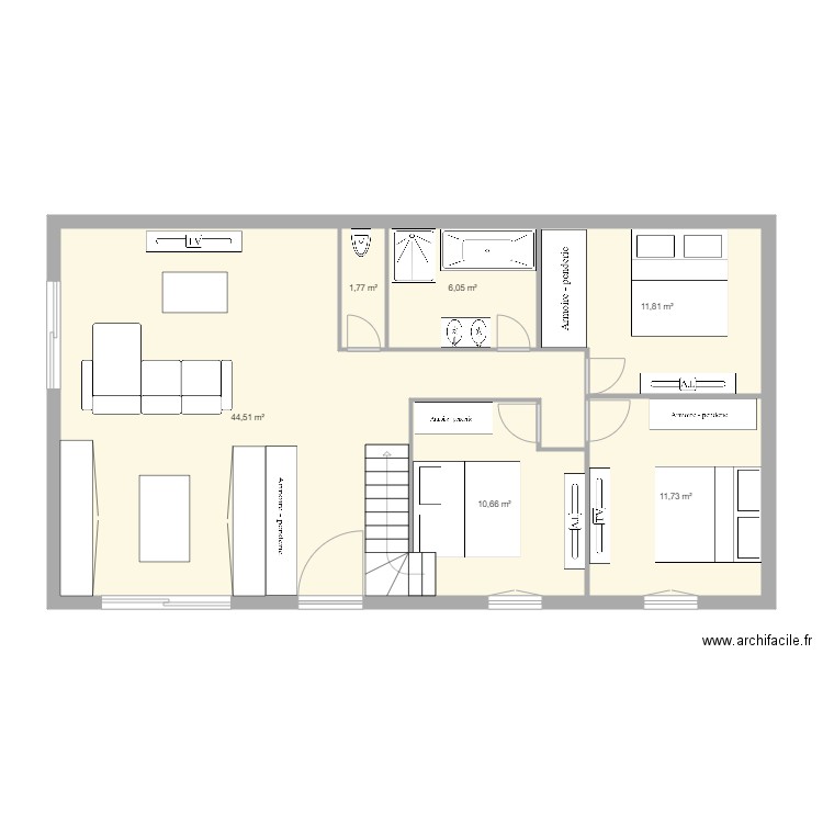 chanoz. Plan de 8 pièces et 175 m2