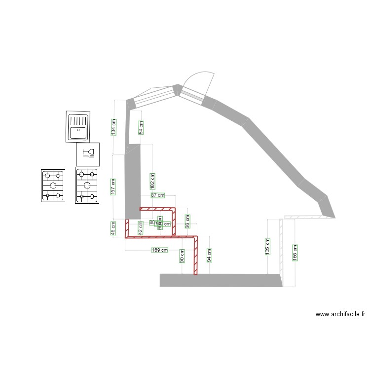 Cuisine   DEGAGEMENT projet 2. Plan de 0 pièce et 0 m2